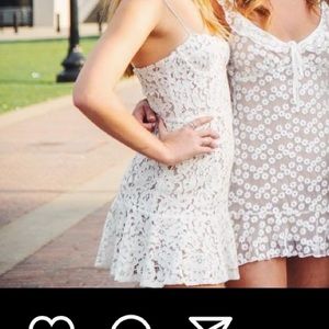 White fox white lace like dress